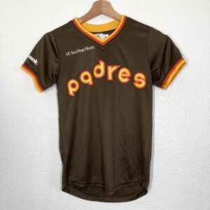 San Diego Padres Jersey Youth Small Brown Yellow MLB Baseball Little League 24